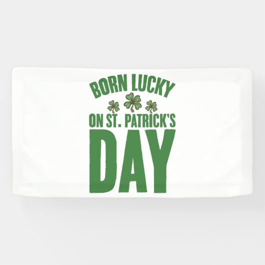 Geboren op St. Patrick's Day Iers Verjaardag Spandoek (Horizontaal)