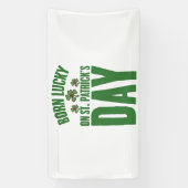 Geboren op St. Patrick's Day Iers Verjaardag Spandoek (Verticaal)