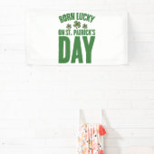 Geboren op St. Patrick's Day Iers Verjaardag Spandoek (Insitu)