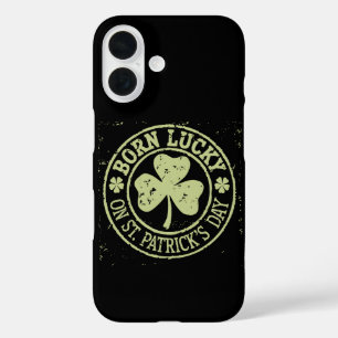 Geboren op St. Patrick's Day Ierse verjaardag met  iPhone 16 Hoesje