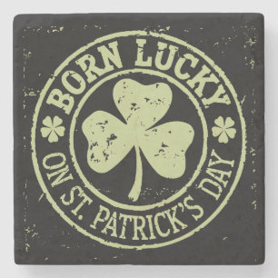 Geboren op St. Patrick's Day Ierse verjaardag met  Stenen Onderzetter