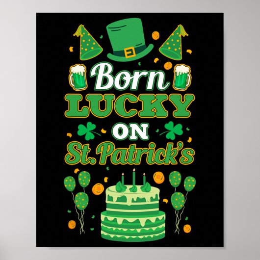 Geboren op St. Patrick's. Verjaardag Poster (Voorkant)