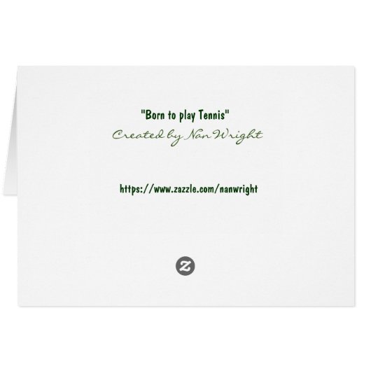 Geboren op tenniskaart (Achterkant Horizontaal)