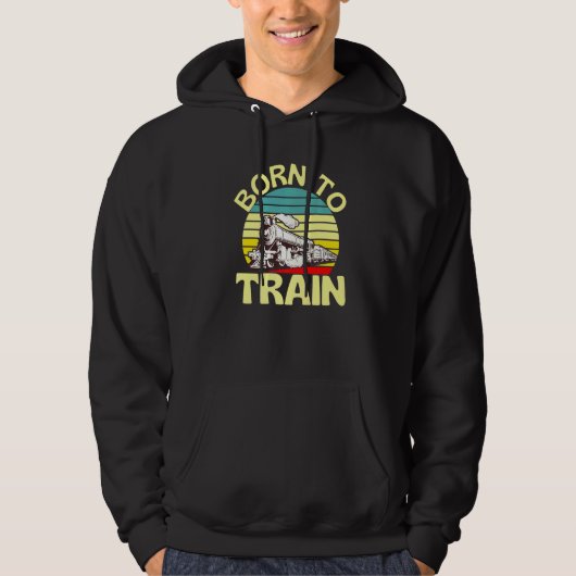 Geboren op treinen in treinstroomlocomotief hoodie (Voorkant)