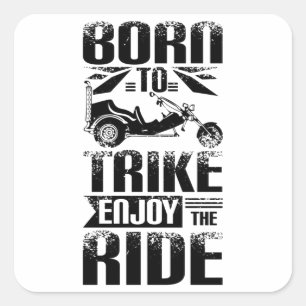 Geboren op Trike Vierkante Sticker
