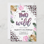 Geboren op twee BE Wild Oerwoud Leopard Print Birt Kaart (Voorkant)