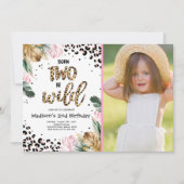 Geboren op twee BE Wild Oerwoud Leopard Print Birt Kaart (Voorkant)
