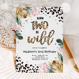Geboren op twee BE Wild Oerwoud Leopard Print Birt Kaart