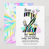 Geboren op twee in het wild 2e verjaardag uitnodig kaart (Voorkant / Achterkant)