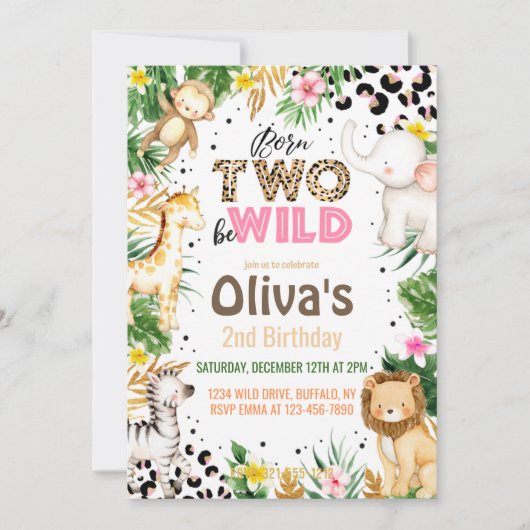 Geboren op twee in het wild levende dieren van het kaart (Voorkant)