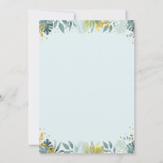 Geboren op twee "Wild Blue Gold Party Animal Birth Kaart (Achterkant)