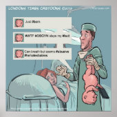 Geboren op Twitter Funny Twitter Cartoon Poster (Voorkant)