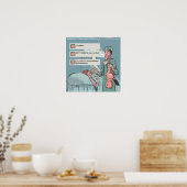 Geboren op Twitter Funny Twitter Cartoon Poster (Keuken)