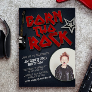 Geboren op Two Rock - 2nd Birthday Invitation w/Af Kaart