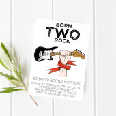 Geboren op Two Rock Second Birthday Party Invitati Kaart