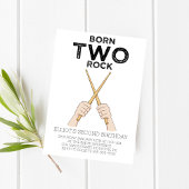 Geboren op Two Rock Second Birthday Party Invitati Kaart