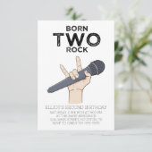 Geboren op Two Rock Second Birthday Party Invitati Kaart (Staand voorkant)