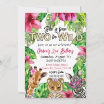 Geboren op TWO: Wild Birthday Invitation