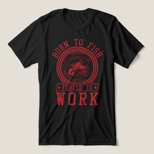 Geboren op vis die gedwongen wordt te werken Tri-Blend shirt (Design voorkant)