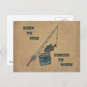 Geboren op vis - gedwongen te werken briefkaart (Voorkant / Achterkant)
