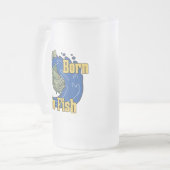 Geboren op vis Vist TShirt Matglas Bierpul (Voorkant links)