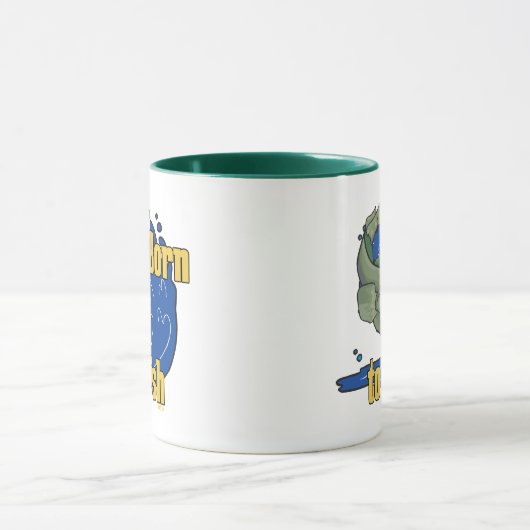 Geboren op vis Vist TShirt Mok (Midden)