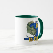 Geboren op vis Vist TShirt Mok (Voorkant rechts)