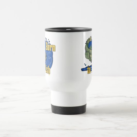 Geboren op vis Vist TShirt Reisbeker (Center)