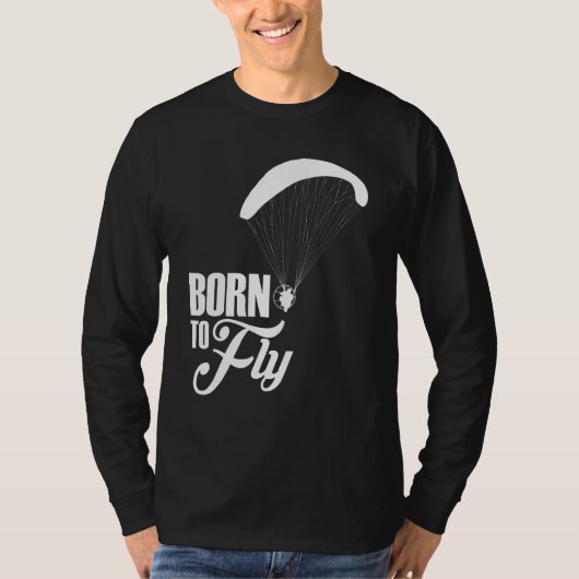 Geboren op vliegende paramotorpiloot t-shirt (Voorkant)