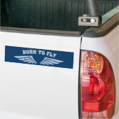 Geboren op vliegende vleugels bumpersticker (Op Truck)