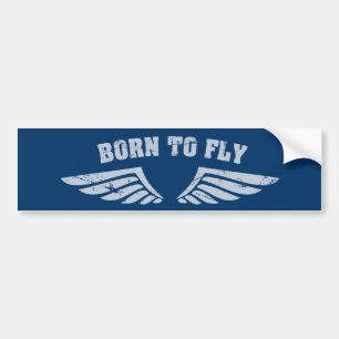 Geboren op vliegende vleugels bumpersticker