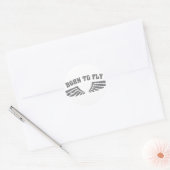 Geboren op vliegende vleugels ronde sticker (Envelop)