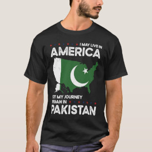 Geboren Pakistaans Pakistan Amerikaans VS Staatsbu T-shirt