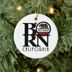 GEBOREN Santa Barbara Californië Keramisch Ornament