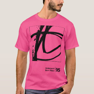 Geboren Slippy minimalistische stijl grafisch ontw T-shirt