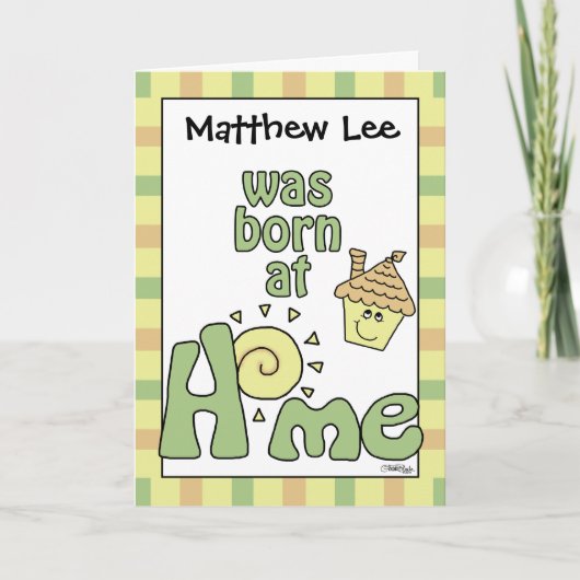 Geboren thuis Gepersonaliseerde geboorteaankondigi (Voorkant)