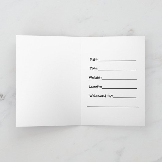 Geboren thuis Gepersonaliseerde geboorteaankondigi (Binnen)