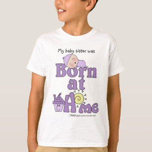 Geboren thuis-slapende baby meisje t-shirt