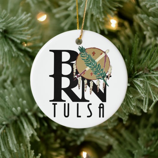 GEBOREN Tulsa Oklahoma Keramisch Ornament (Boom)