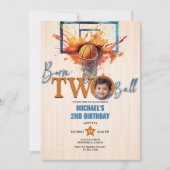 Geboren twee Ball Boy's Basketball 2e Verjaardag P Kaart (Voorkant)