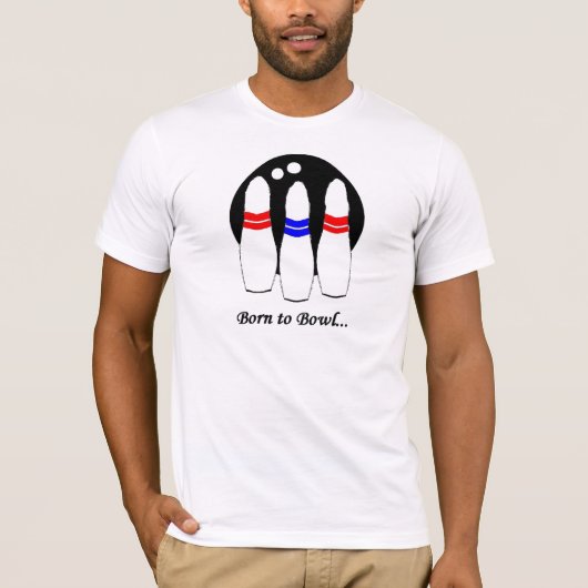 geboren uit bowlen t-shirt (Voorkant)