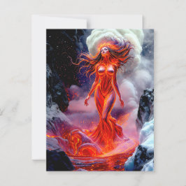 "Geboren uit het Inferno" - Vulkanisch vrouwenport Briefkaart