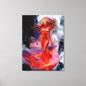 "Geboren uit het Inferno" - Vulkanisch vrouwenport Canvas Afdruk (Voorkant)