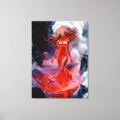 "Geboren uit het Inferno" - Vulkanisch vrouwenport Canvas Afdruk (Voorkant)