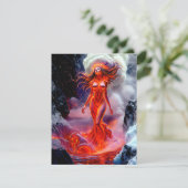 "Geboren uit het Inferno" - Vulkanisch vrouwenport Feestdagenkaart (Staand voorkant)