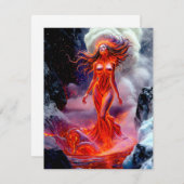 "Geboren uit het Inferno" - Vulkanisch vrouwenport Feestdagenkaart (Voorkant / Achterkant)