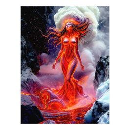 "Geboren uit het Inferno" - Vulkanisch vrouwenport Foto Afdruk