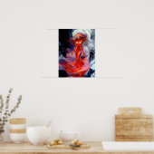 "Geboren uit het Inferno" - Vulkanisch vrouwenport Poster (Keuken)