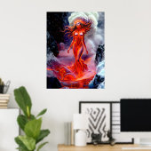 "Geboren uit het Inferno" - Vulkanisch vrouwenport Poster (Thuiskantoor)