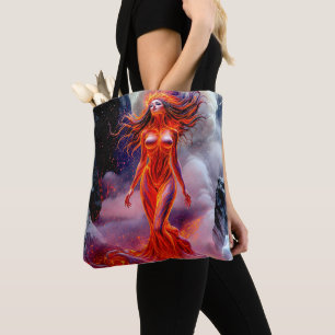 "Geboren uit het Inferno" - Vulkanisch vrouwenport Tote Bag